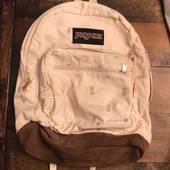 cream jansport backpack